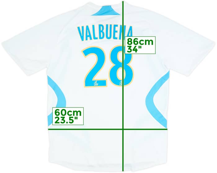 2007-08 Olympique Marseille Home Shirt Valbuena #28 - 8/10 - (XL)