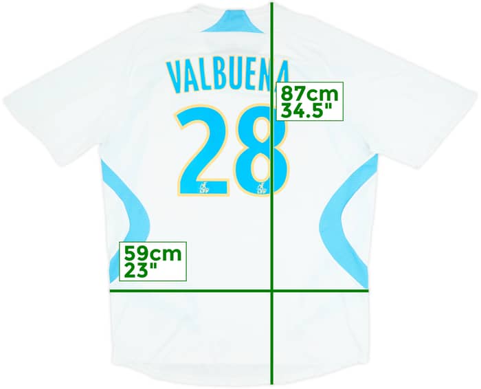 2007-08 Olympique Marseille Local Camiseta Valbuena #28 - 6/10 - (XL)