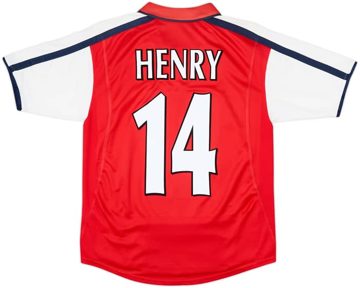 2000-02 Arsenal Home Shirt Henry #14 - 7/10 - (XL.Boys)
