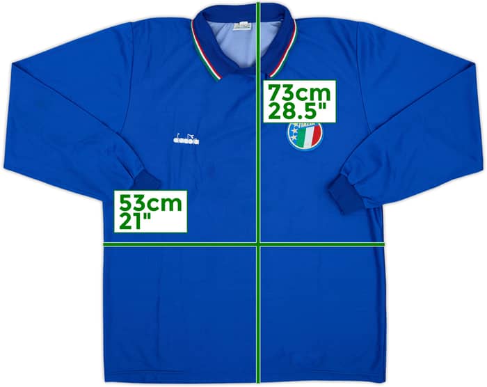 1986-91 Italy Home L/S Shirt - 8/10 - (L)