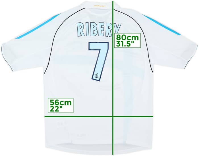 2005-06 Olympique Marseille Home Shirt Ribery #7 - 9/10 - (L)