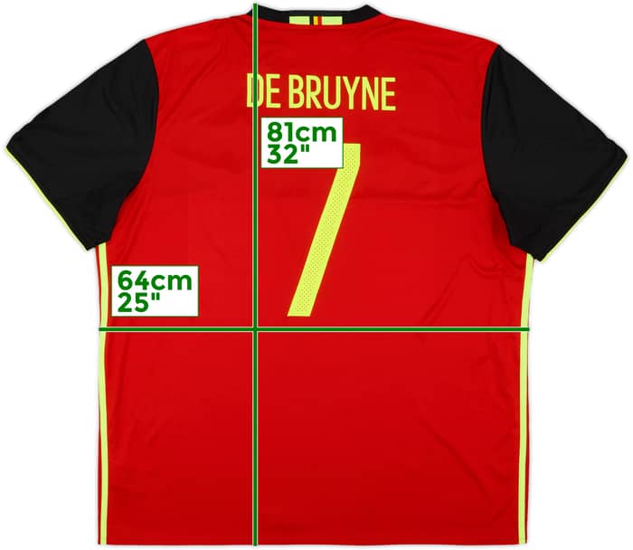 2016-17 Belgium Home Shirt De Bruyne #7 - 10/10 - (XXL)
