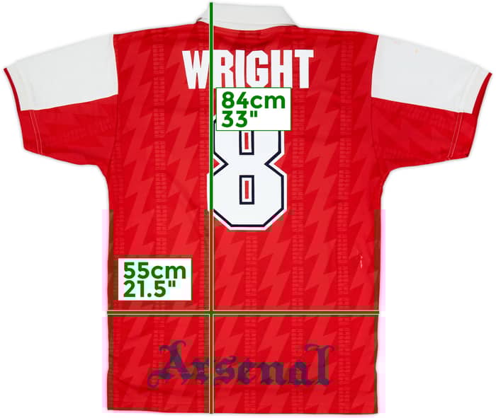 1994-96 Arsenal Home Shirt Wright #8 - 7/10 - (L)