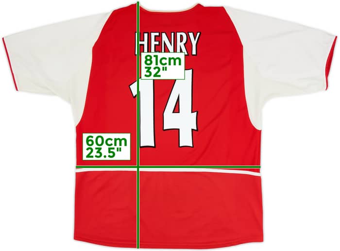 2002-04 Arsenal Home Shirt Henry #14 - 8/10 - (XL)