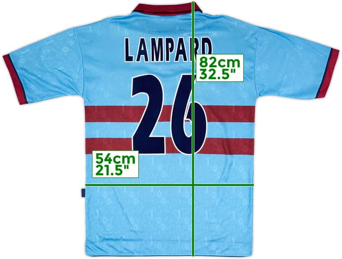 1995-97 West Ham Centenary Away Shirt Lampard #26 - 8/10 - (L)