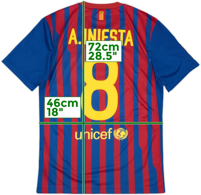 2011-12 Barcelona Home Shirt A.Iniesta #8 - 9/10 - (S)