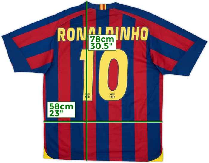 2005-06 Barcelona Basic Home Shirt Ronaldinho #10 - 8/10 - (L)