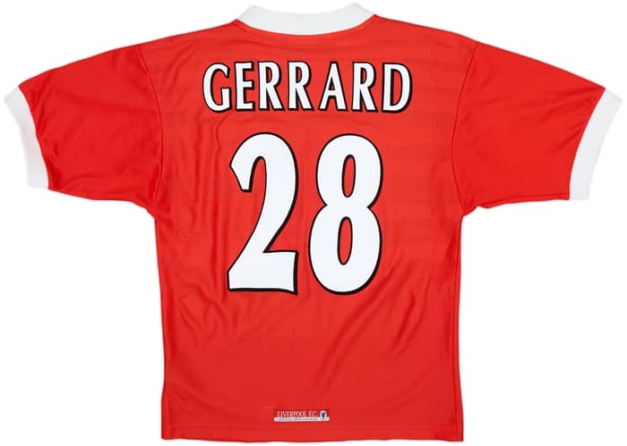 1998-00 Liverpool Home Shirt Gerrard #28 - 6/10 - (S)