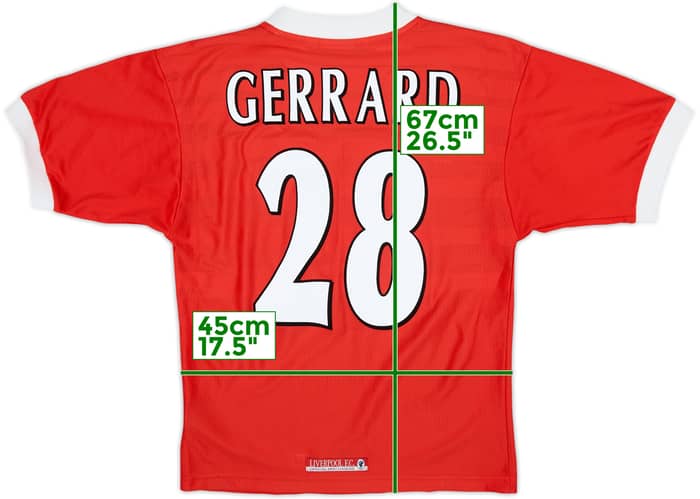 1998-00 Liverpool Home Shirt Gerrard #28 - 6/10 - (S)