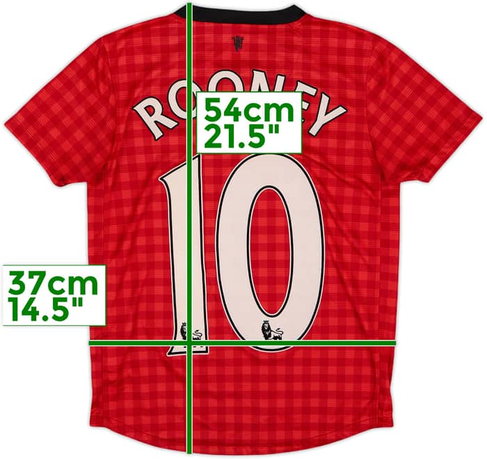 2012-13 Manchester United Home Shirt Rooney #10 - 6/10 - (S.Boys)