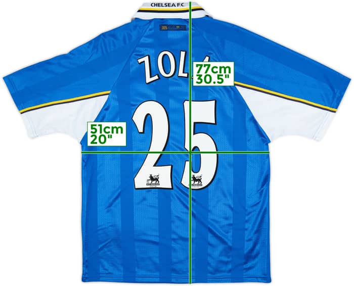 1997-99 Chelsea Home Shirt Zola #25 - 8/10 - (L)