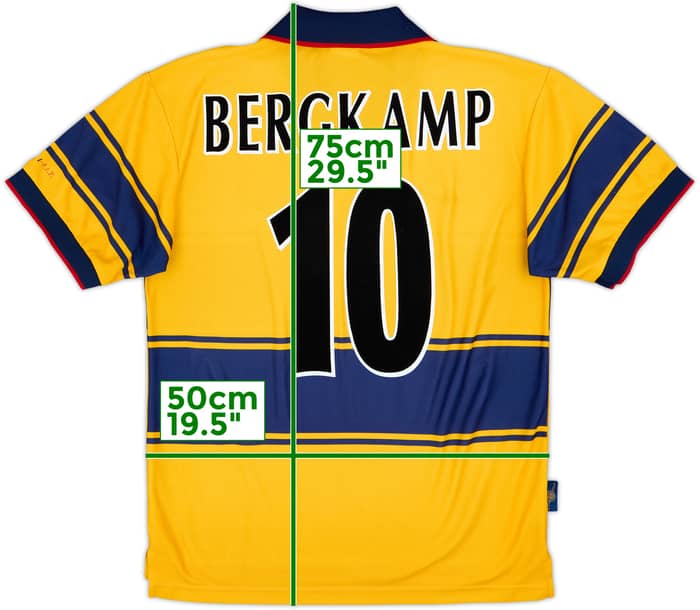1997-99 Arsenal Away Shirt Bergkamp #10 - 7/10 - (M)
