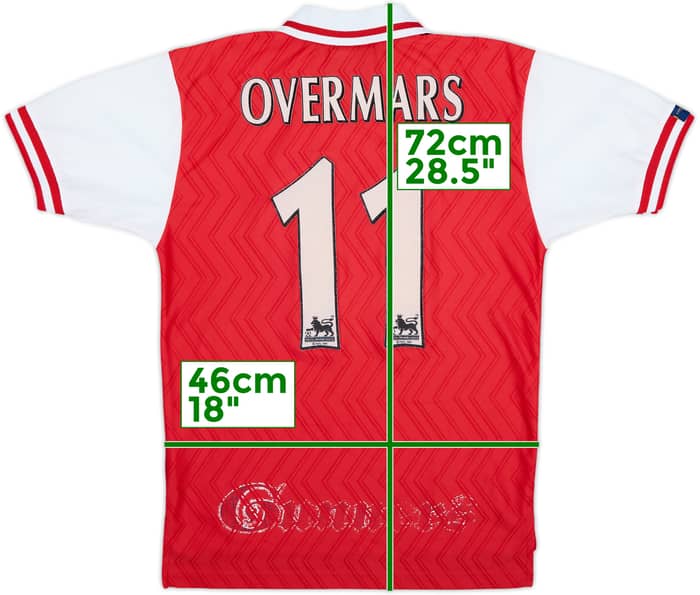 1996-98 Arsenal Home Shirt Overmars #11 - 8/10 - (S)