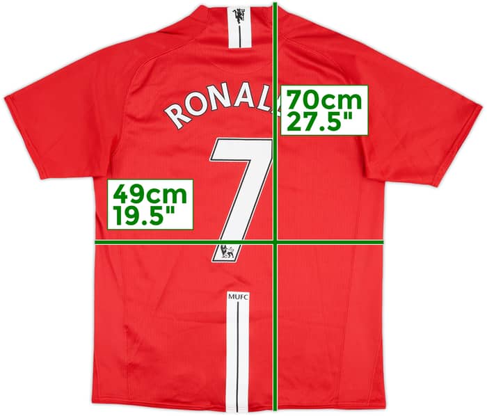2007-09 Manchester United Home Shirt Ronaldo #7 - 8/10 - (M)