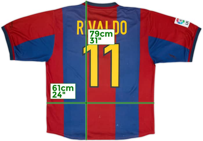 1998-00 Barcelona Home Shirt Rivaldo #11 - 5/10 - (XL)