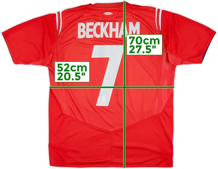 2004-06 England Away Shirt Beckham #7 - 5/10 - (L)