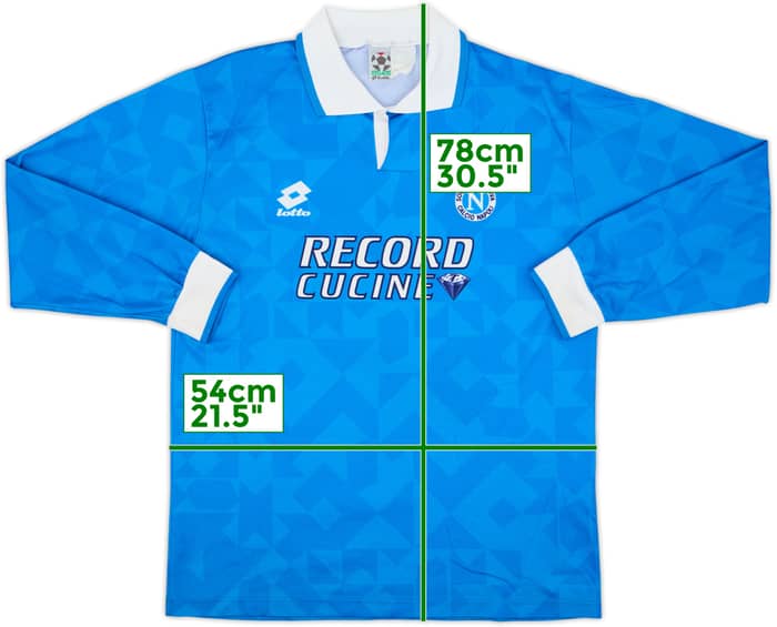 1994-96 Napoli Home L/S Shirt - 5/10 - (L)