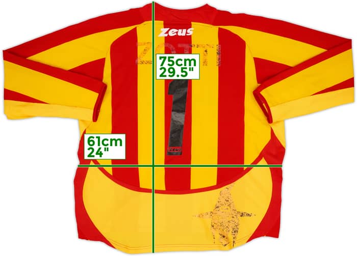 Camiseta de local del Benevento 2004-05 L/S Zotti #1 - 4/10 - (XL)