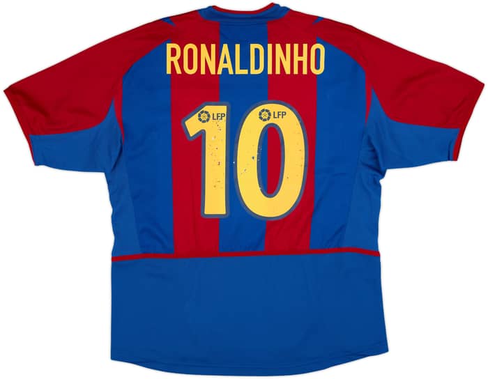 2002-03 Barcelona Home Shirt Ronaldinho #10 - 6/10 - (L)