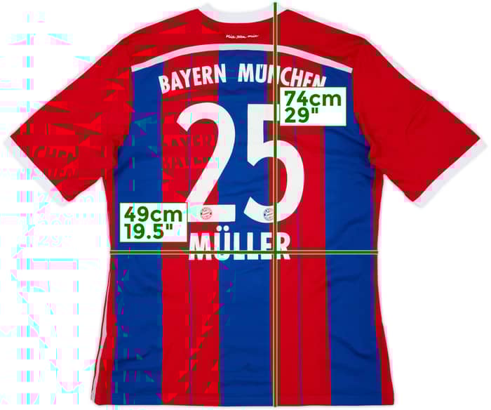2014-15 Bayern Munich Home Shirt Muller #25 - 8/10 - (XL)