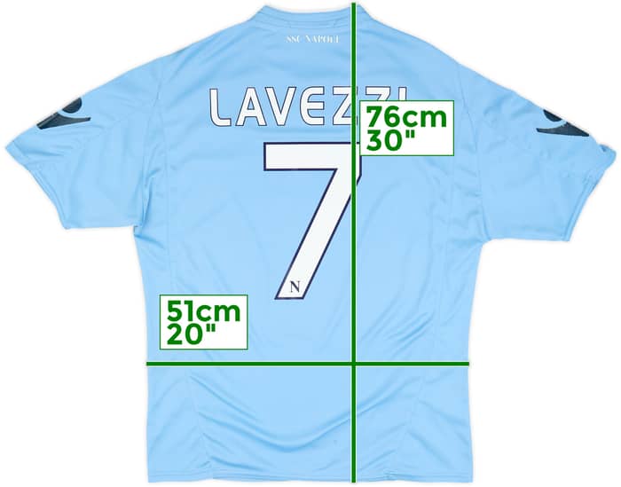 2009-10 Napoli Home Shirt Lavezzi #7 - 5/10 - (M)