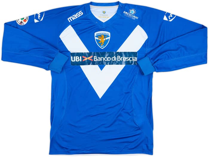 2009-10 Brescia Match Issue Signed Home L/S Shirt Possanzini #18