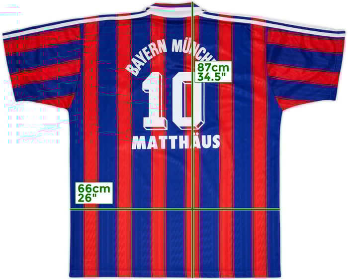 1995-97 Bayern Munich Home Shirt Matthaus #10 - 7/10 - (XXL)