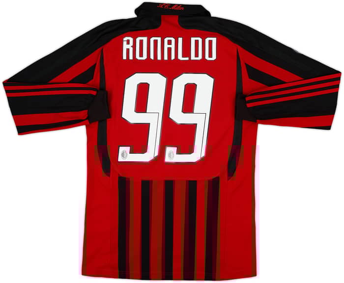 2007-08 AC Milan Home L/S Shirt Ronaldo #99 - 6/10 - (M)