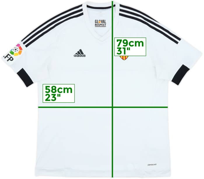 2015-16 Valencia Home Shirt - 6/10 - (XL)