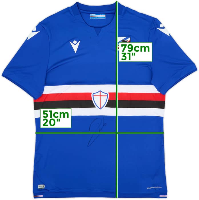 2021-22 Sampdoria Squad Signed Home Shirt - 8/10 - (XL)