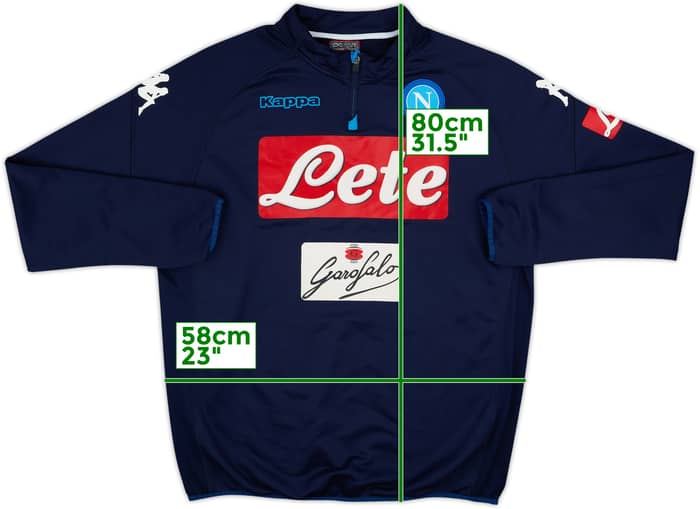 2017-18 Napoli Kappa 1/4 Zip Training Top - 8/10 - (3XL)