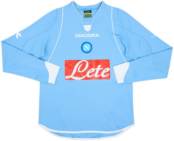 2007-08 Napoli Home L/S Shirt - 6/10 - (S)