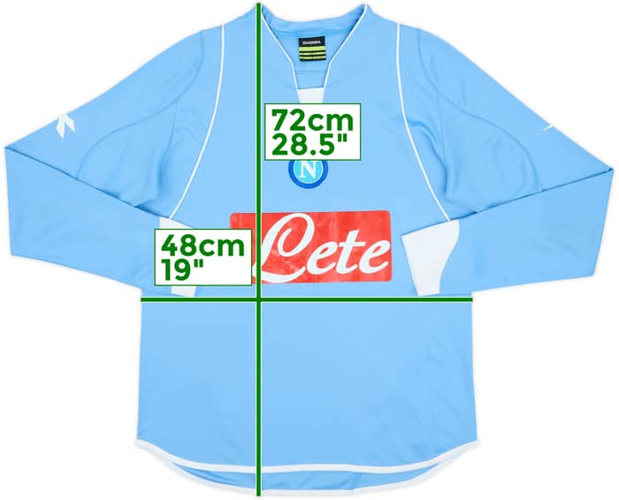 2007-08 Napoli Home L/S Shirt - 6/10 - (S)