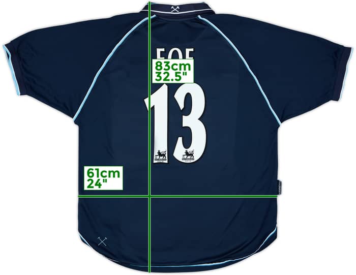 1999-01 West Ham Third Shirt Foe #13 - 8/10 - (XL)