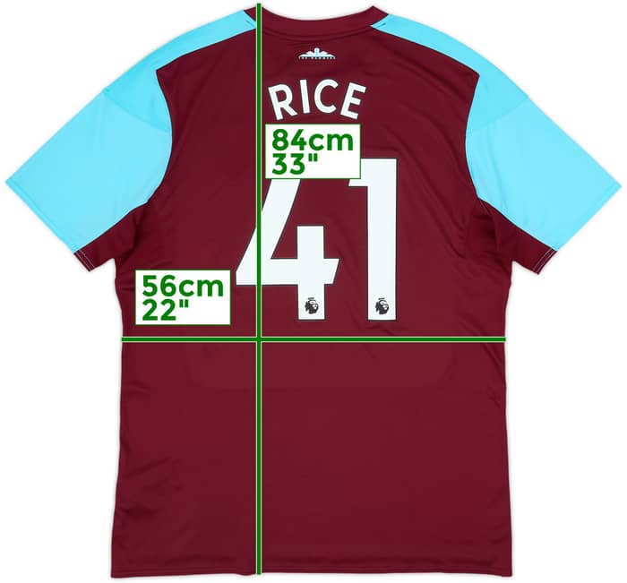 2017-18 West Ham Home Shirt Rice #41 - 8/10 - (XL)