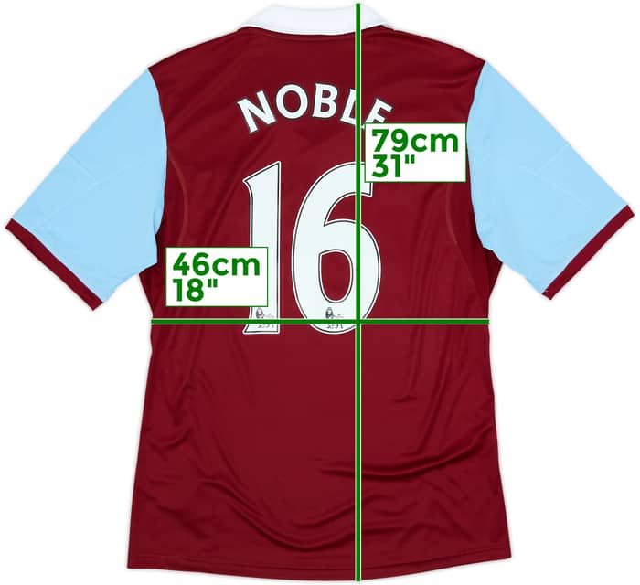 2013-14 West Ham Home Shirt Noble #16 - 10/10 - (M)