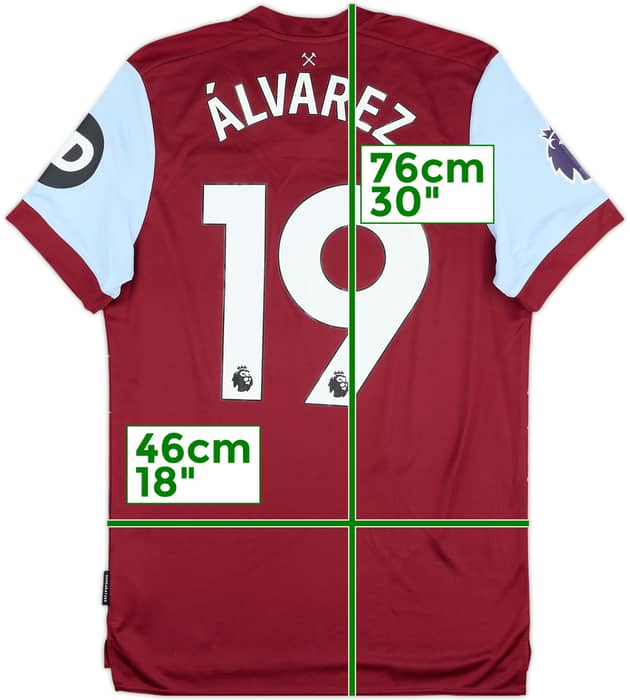 2023-24 West Ham United Home Shirt Alvarez #19 - 8/10 - (M)