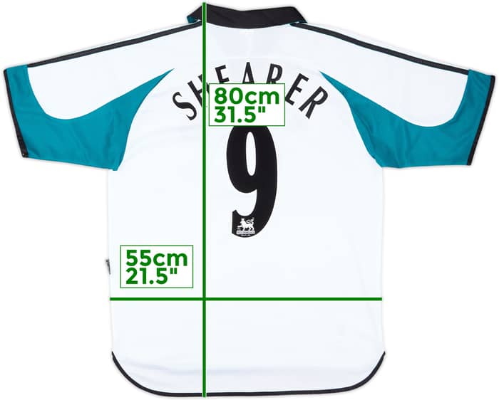 1999-00 Newcastle Away Shirt Shearer #9 - 9/10 - (L)