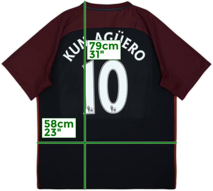 2016-17 Manchester City Away Shirt Kun Aguero #10 - 8/10 - (XL)