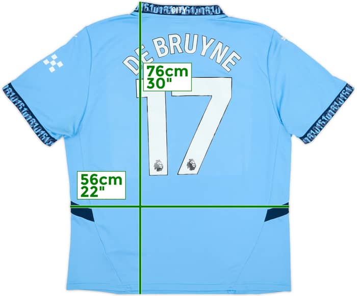 2024-25 Manchester City Home Shirt De Bruyne #17 - 9/10 - (XL)