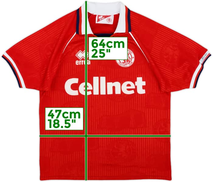 1995-96 Middlesbrough Home Shirt - 8/10 - (XL.Boys)