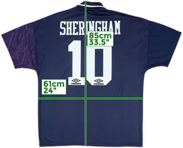 1994-95 Tottenham Away Shirt Sheringham #10 - 8/10 - (XL)
