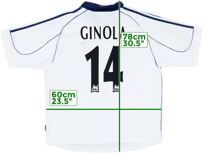 1999-01 Tottenham Home Shirt Ginola #14 - 9/10 - (XL)
