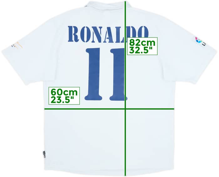 2001 Real Madrid Home Shirt Ronaldo #11 - 8/10 - (XL)