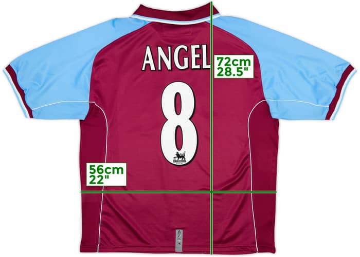 2000-01 Aston Villa Home Shirt Angel #8 - 8/10 - (L)