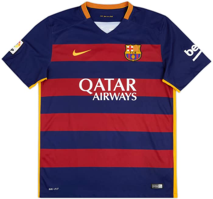 2015-16 Barcelona Home Shirt Suarez #9 - 8/10 - (L)