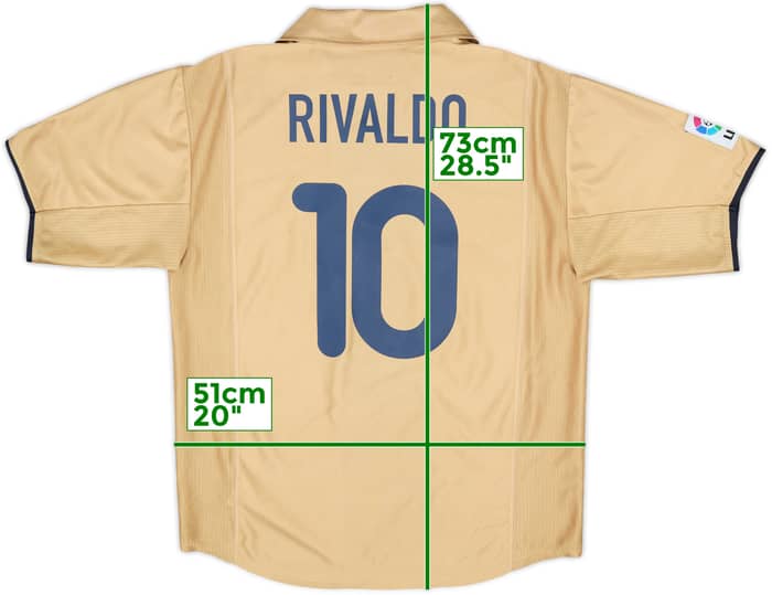 2001-03 Barcelona Away Shirt Rivaldo #10 - 8/10 - (L)