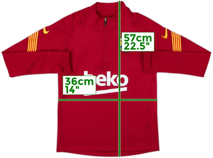 2020-21 Barcelona Nike 1/4 Zip Drill Top - 7/10 - (S.Boys)