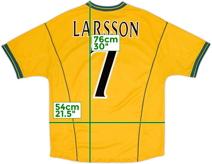 2000-02 Celtic Away Shirt Larsson #7 - 6/10 - (L)