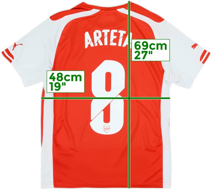 2014-15 Arsenal Home Shirt Arteta #8 - 6/10 - (S)